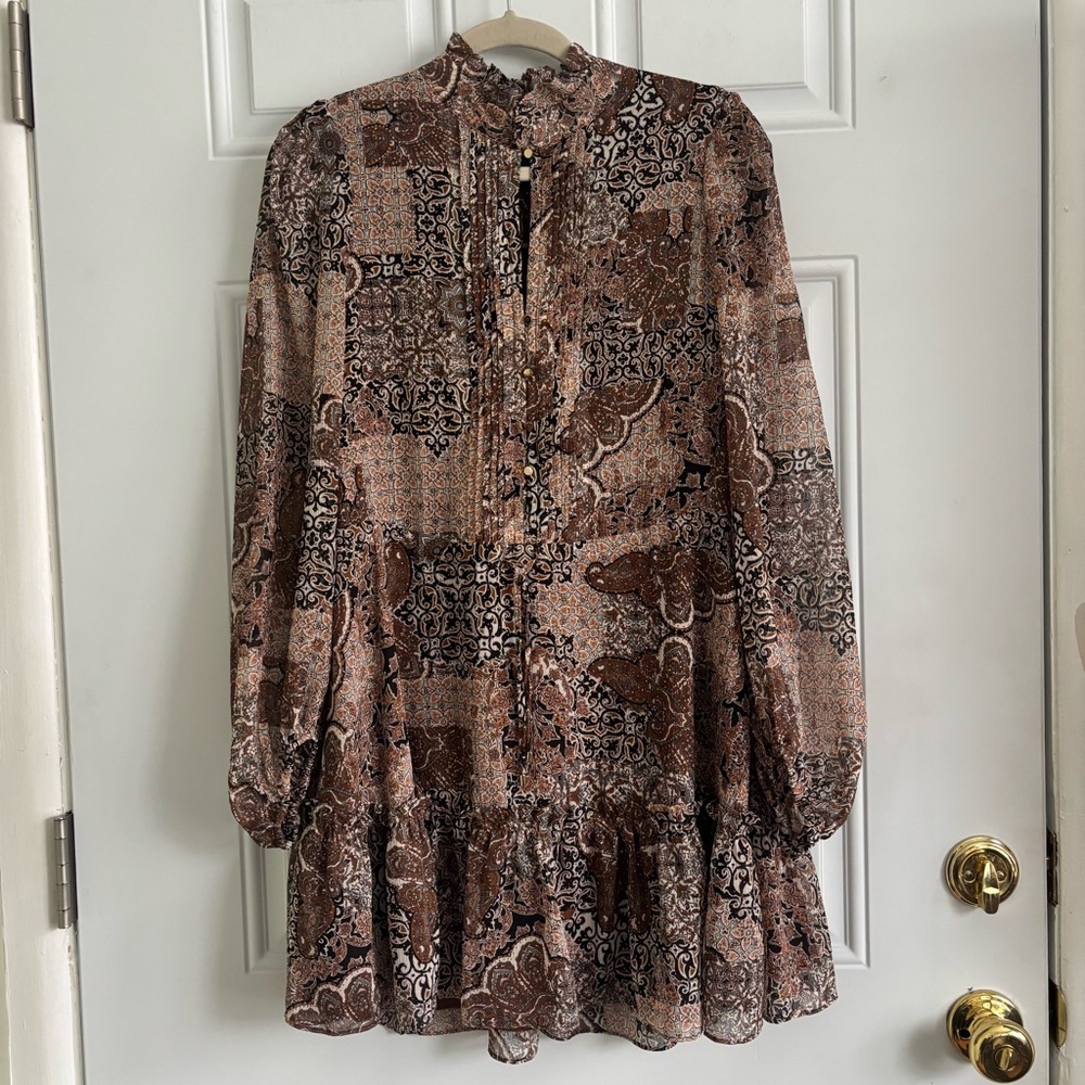NWT House of Harlow 1960 Balloon L/S Sheer Mini Dress, Size 2 - Picture 1 of 16